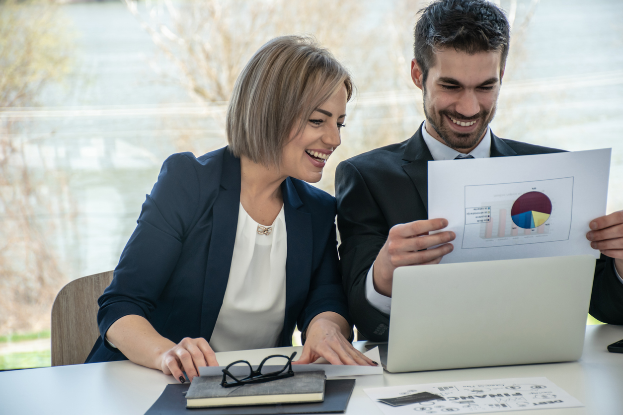 A financial advisor reviewing the retirement portfolio of a client.