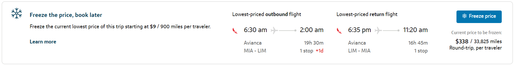 Capital one travel freeze price option